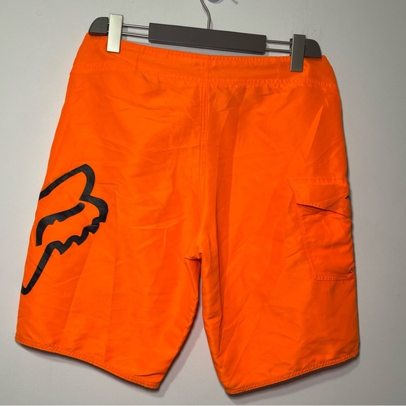 Fox Racing Men’s Orange Board Shorts Size L | Moto Logo Swim Trunks Surf Style - Picture 5 of 9